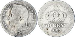 World Coins - Coin, France, Napoleon III, 50 Centimes, 1865, Paris, , Silver