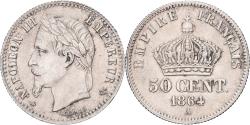 World Coins - France, Napoleon III, 50 Centimes, 1864, Paris, Silver, , Gadoury:417