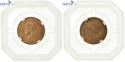 World Coins - Coin, France, Cérès, 5 Centimes, 1873, Paris, GENI, MS62RB, Bronze, graded