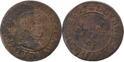 World Coins - France, Louis XIII, Double Tournois, 1627, Lyon, Copper, , Gadoury:8