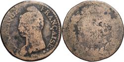 World Coins - France, 1 Décime, Dupré, AN 8, Limoges, Copper, , Gadoury:187a