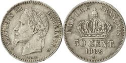World Coins - Coin, France, Napoleon III, 50 Centimes, 1868, Paris, , Silver, Gad 417