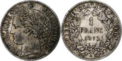 World Coins - France, Franc, Cérès, 1872, Paris, Silver, , Gadoury:465a, KM:822.1