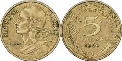 World Coins - France, 5 Centimes, Marianne, 1984, Paris, Aluminum-Bronze,