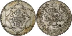 World Coins - Morocco, Abdelhafid, 5 Dirhams, AH 1329 (1911), Paris, Silver,