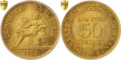 World Coins - Coin, France, Chambre de commerce, 50 Centimes, 1921, Paris, PCGS, MS64,