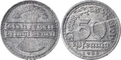 World Coins - Coin, GERMANY, WEIMAR REPUBLIC, 50 Pfennig, 1922, Stuttgart,