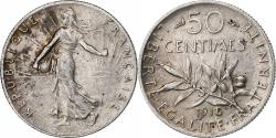 World Coins - France, 50 Centimes, Semeuse, 1918, Paris, Silver, , Gadoury:420