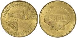 World Coins - France, Token, Collection Shell, Amstrong et Scott, Gemini 8, Bronze-Aluminium