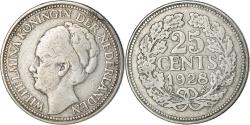 World Coins - Coin, Netherlands, Wilhelmina I, 25 Cents, 1928, , Silver, KM:164