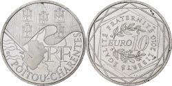 World Coins - France, 10 Euro, Euros des régions, Poitou-Charente, 2010, Pessac, Silver