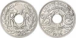 World Coins - France, 25 Centimes, Lindauer, 1914, Paris, Souligné, Nickel,