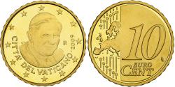 World Coins - VATICAN CITY, Benedict XVI, 10 Euro Cent, Proof, 2009, Rome, Brass,
