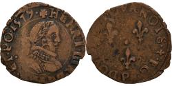 World Coins - Coin, France, Henri III, Double Tournois, 1579, Dijon, , Copper