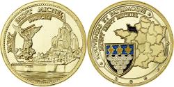 World Coins - France, Medal, Mont Saint-Michel, La Manche, Gilt iron, Colourized,