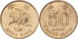 World Coins - Hong Kong, Elizabeth II, 50 Cents, 1994, Brass plated steel, , KM:68