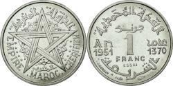 World Coins - Coin, Morocco, Franc, 1951, Paris, , Aluminum, Lecompte:227