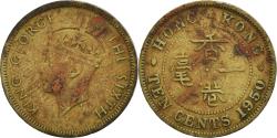 World Coins - Coin, Hong Kong, George VI, 10 Cents, 1950, , Nickel-brass, KM:25
