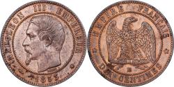 World Coins - France, Napoleon III, 10 Centimes, 1853, Strasbourg, Bronze,