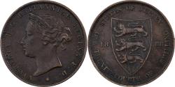 World Coins - Jersey, Victoria, 1/24 Shilling, 1888, Bronze, , KM:7