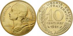 World Coins - France, 10 Centimes, Marianne, 1981, Paris, Aluminum-Bronze,