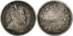 World Coins - Canada, Edward VII, 5 Cents, 1909, Royal Canadian Mint, Silver, , KM:13