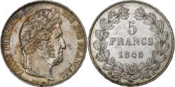 World Coins - France, Louis-Philippe, 5 Francs, 1845, Bordeaux, Silver,