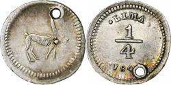 World Coins - Peru, 1/4 Réal, 184[?], Lima, Silver, , KM:143.1