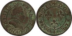 World Coins - France, Henri III, Double Tournois, n.d., Paris, Copper,
