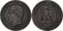 World Coins - France, Napoleon III, 5 Centimes, 1855, Marseilles, Bronze,