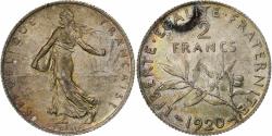World Coins - France, 2 Francs, Semeuse, 1920, Paris, Silver, , Gadoury:532, KM:845.1