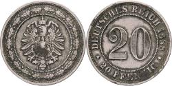 World Coins - German Empire, Wilhelm I, 20 Pfennig, 1888, Berlin, Copper-nickel,