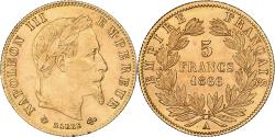 World Coins - France, Napoleon III, 5 Francs, 1866, Paris, Gold, , Gadoury:1002