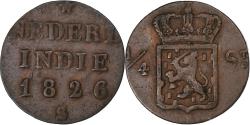 World Coins - NETHERLANDS EAST INDIES, William I, 1/4 Stuiver, 1826, Utrecht, Copper