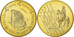 World Coins - Isle of Man, Medal, 50 C, Essai Trial, 2003, Copper-Nickel Gilt,