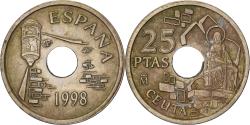 World Coins - Spain, Juan Carlos I, 25 Pesetas, 1998, Madrid, Aluminum-Bronze,