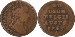 World Coins - Austrian Netherlands, Maria Theresa, Liard, 1745, Bruges, Copper,