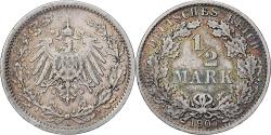 World Coins - German Empire, 1/2 Mark, 1907, Berlin, Silver, , KM:17