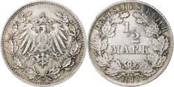 World Coins - GERMANY - EMPIRE, 1/2 Mark, 1918, Munich, Silver, , KM:17