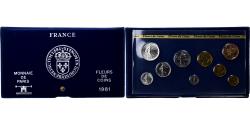 World Coins - France, Coffret 1 c. à 10 frs., 1981, MDP, série FDC,