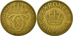 World Coins - Coin, Denmark, Christian X, 2 Kroner, 1936, Copenhagen,