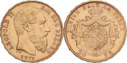 World Coins - Belgium, Leopold II, 20 Francs, 20 Frank, 1877, Brussels, Gold, , KM:37