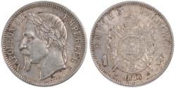 World Coins - Coin, France, Napoleon III, Napoléon III, Franc, 1866, Strasbourg,