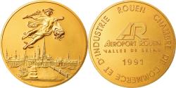 World Coins - France, Token, Chambre de Commerce et d'Industrie de Rouen, Aviation, 1991