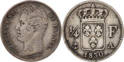 World Coins - Coin, France, Charles X, 1/4 Franc, 1830, Paris, , Silver, KM:722.1