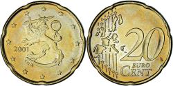 World Coins - Finland, 20 Euro Cent, 2001, Vantaa, , Brass, KM:102