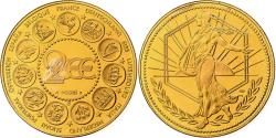 World Coins - France, Medal, L'Europe, La Semeuse, 2000, Copper-Nickel Gilt,