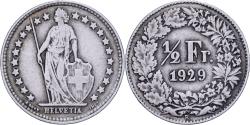 World Coins - Switzerland, 1/2 Franc, 1929, Bern, Silver, , KM:23