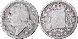 World Coins - Coin, France, Louis XVIII, Louis XVIII, Franc, 1824, Perpignan,