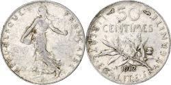 World Coins - Coin, France, Semeuse, 50 Centimes, 1912, , Silver, Gadoury:420